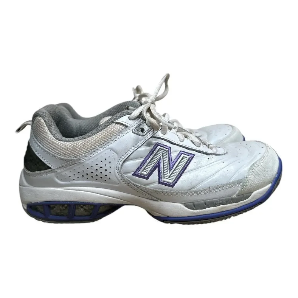 New Balance 806W Retro Hard Court Tennis Sneakers White Leather Size 8.5